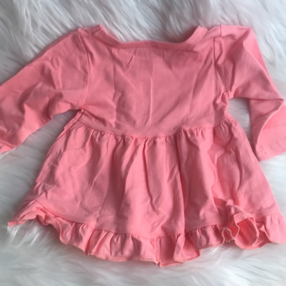 2pcs Baby Girl Solid Cotton Ruffle Trim Bow Front Long-sleeve Top and Floral - Picture 6 of 8